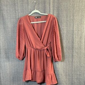 Zara Women's Rust Wrap Dress